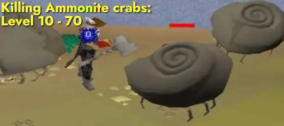 Killing Ammonite crabs from Level 10 to 70