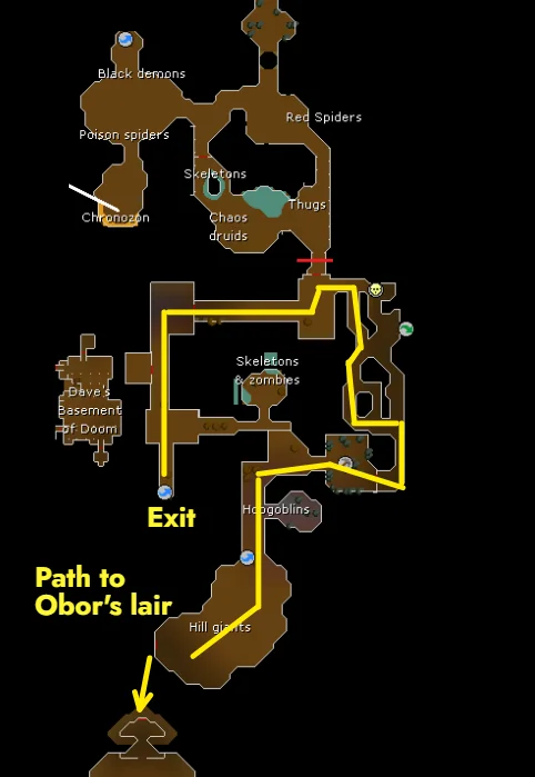 how to get to Obor's lair