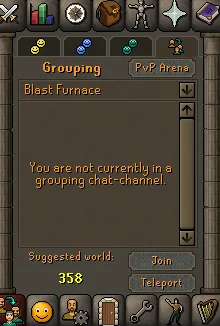 grouping teleport to blast furnace