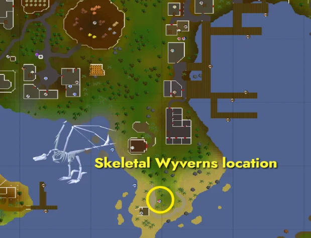 Skeletal Wyverns location