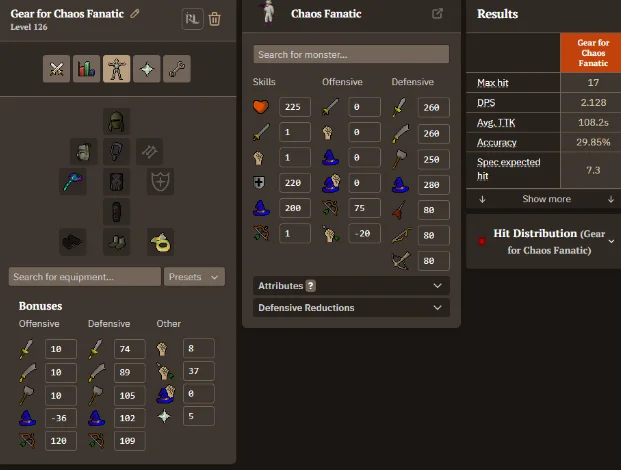 Recommended Gear Setup Fighting Chaos Fanatic