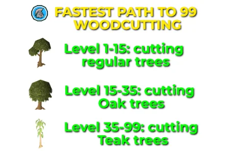 fastest path to 99 woodcutting