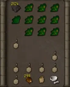 inventory setup for red chins with tick manipulation