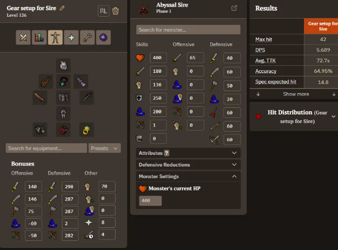 best melee gear setup for Abyssal sire