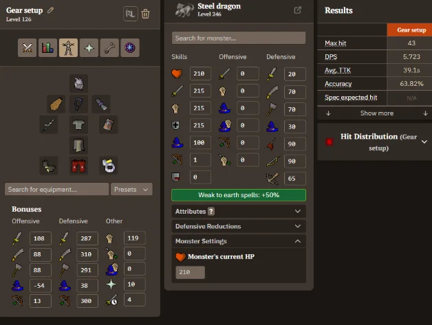 Melee Gear Setup example for Steel Dragons