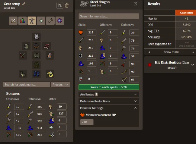 Ranged Gear Setup example for Steel Dragons