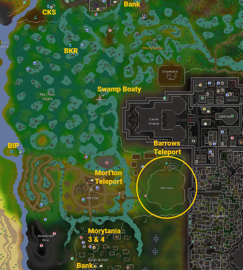 OSRS different ways to teleport and go to barrows