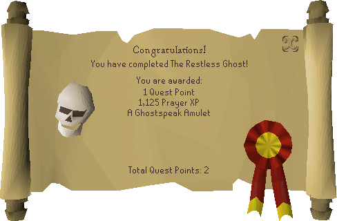 The Restless Ghost reward scroll