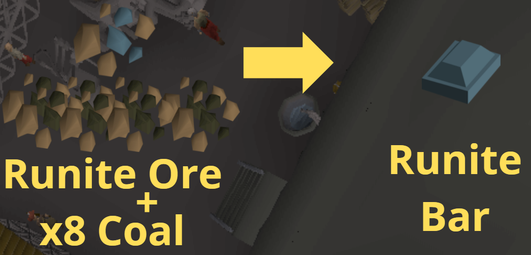 runite ore, x8 coal to runite bar.webp