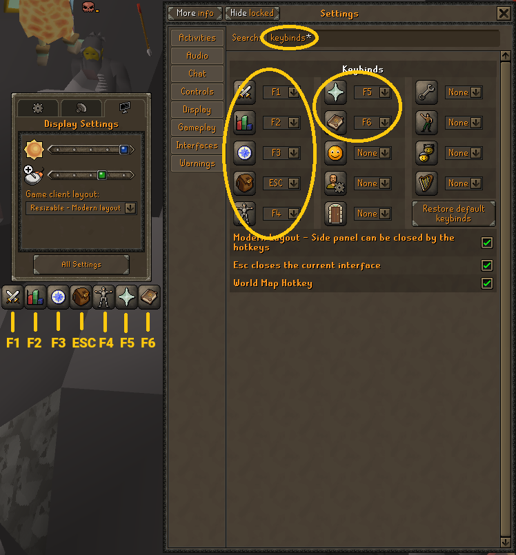 keybinds in the setting sections on osrs.webp